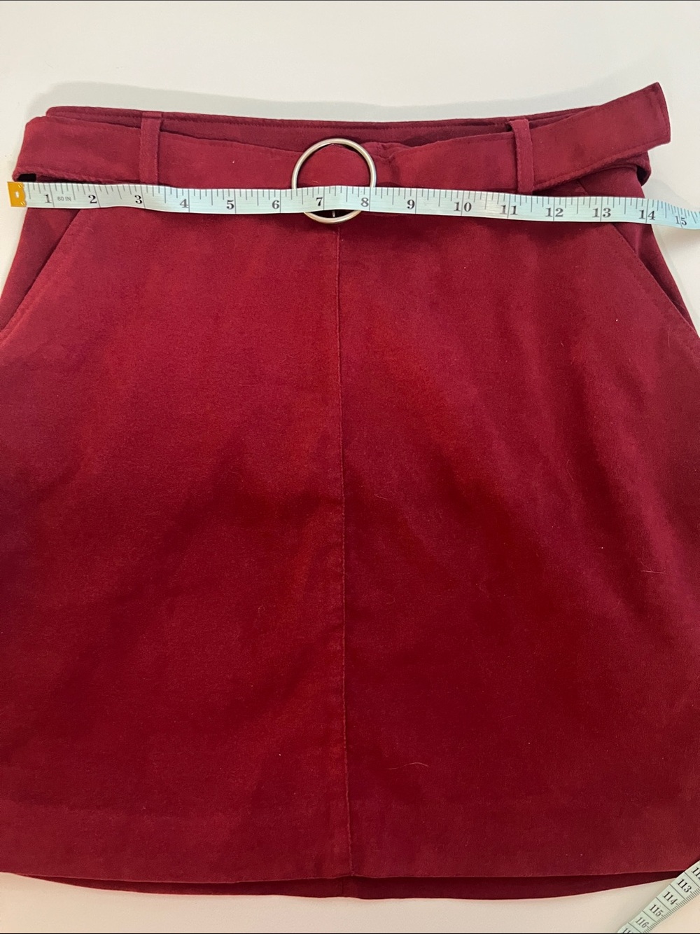 Hollister Ultra High Rise Red Belted A-Line Mini Skirt Small - Picture 6 of 7
